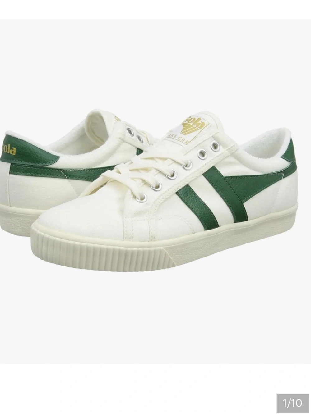 Gola Green and White Women's Sneakers size 6